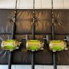 3 Shimano Tiagra 50W 2 speed reel with rods