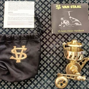 VAN STAAL VS100 GOLD BAILESS FISHING REEL MINT CONDITION SN 5420
